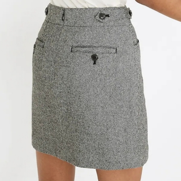 Madewell Herringbone Assembly A-Line Wool Blend Mini Skirt Size 2 - Picture 11 of 11